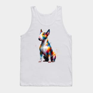 Colorful Miniature Bull Terrier in Artistic Splash Style Tank Top